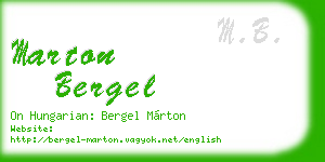 marton bergel business card